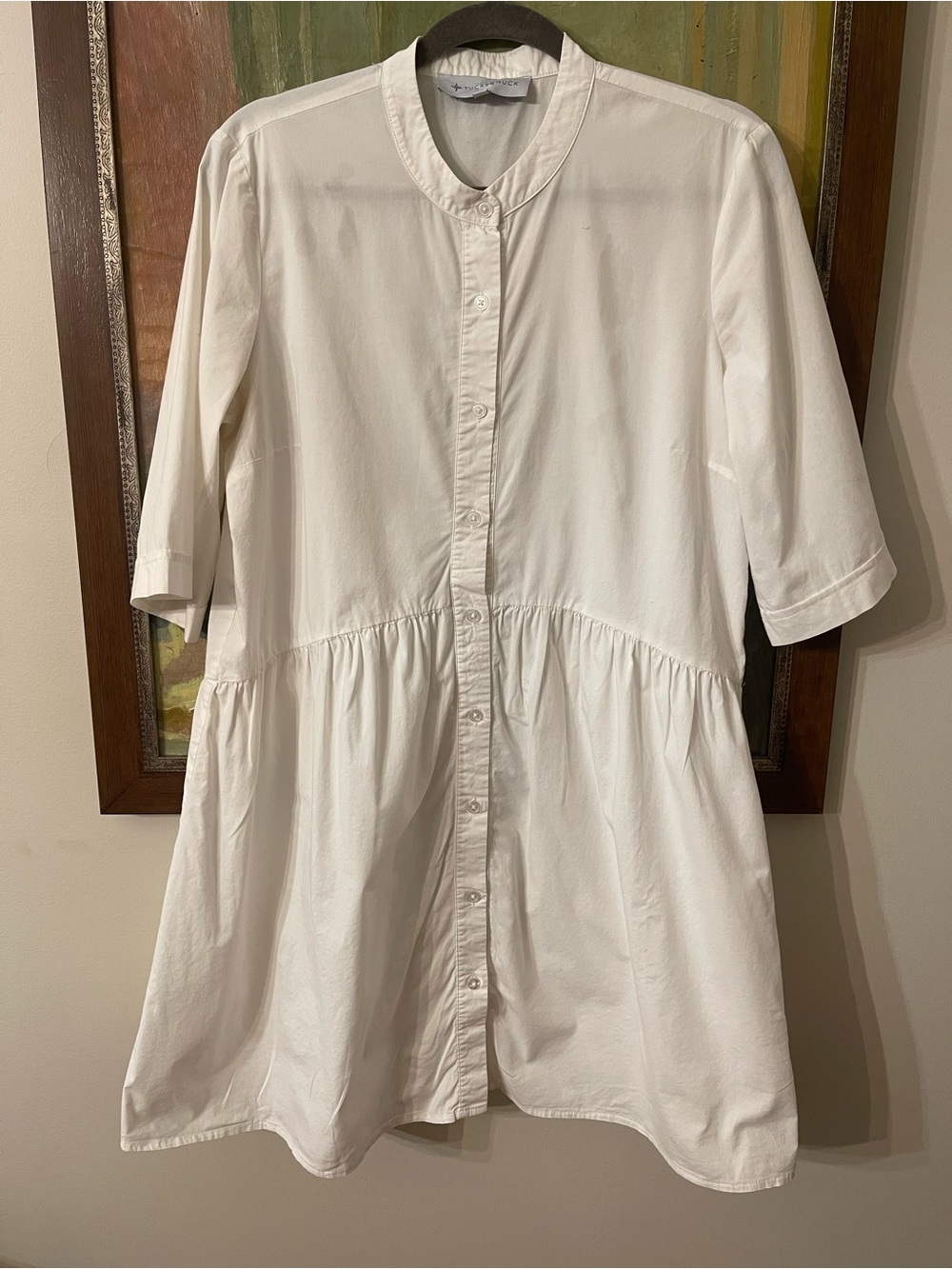 Tuckernuck White Button-Front Tiered Midi Dress